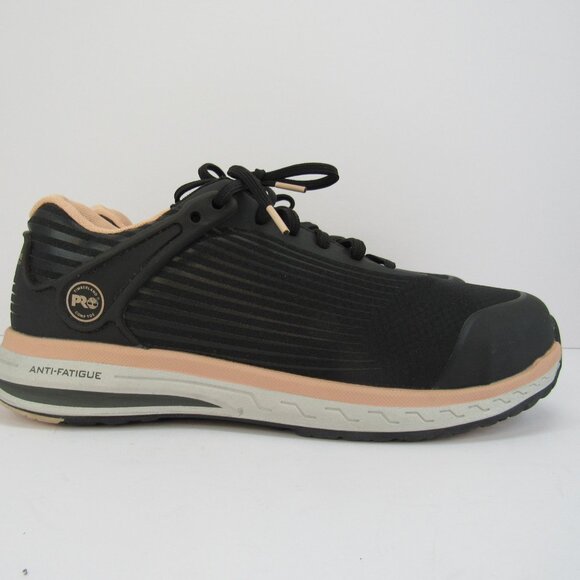 Timberland Pro Anti-Fatigue Technology Steel Toe Women's Black & Peach Size 9 - Picture 6 of 9
